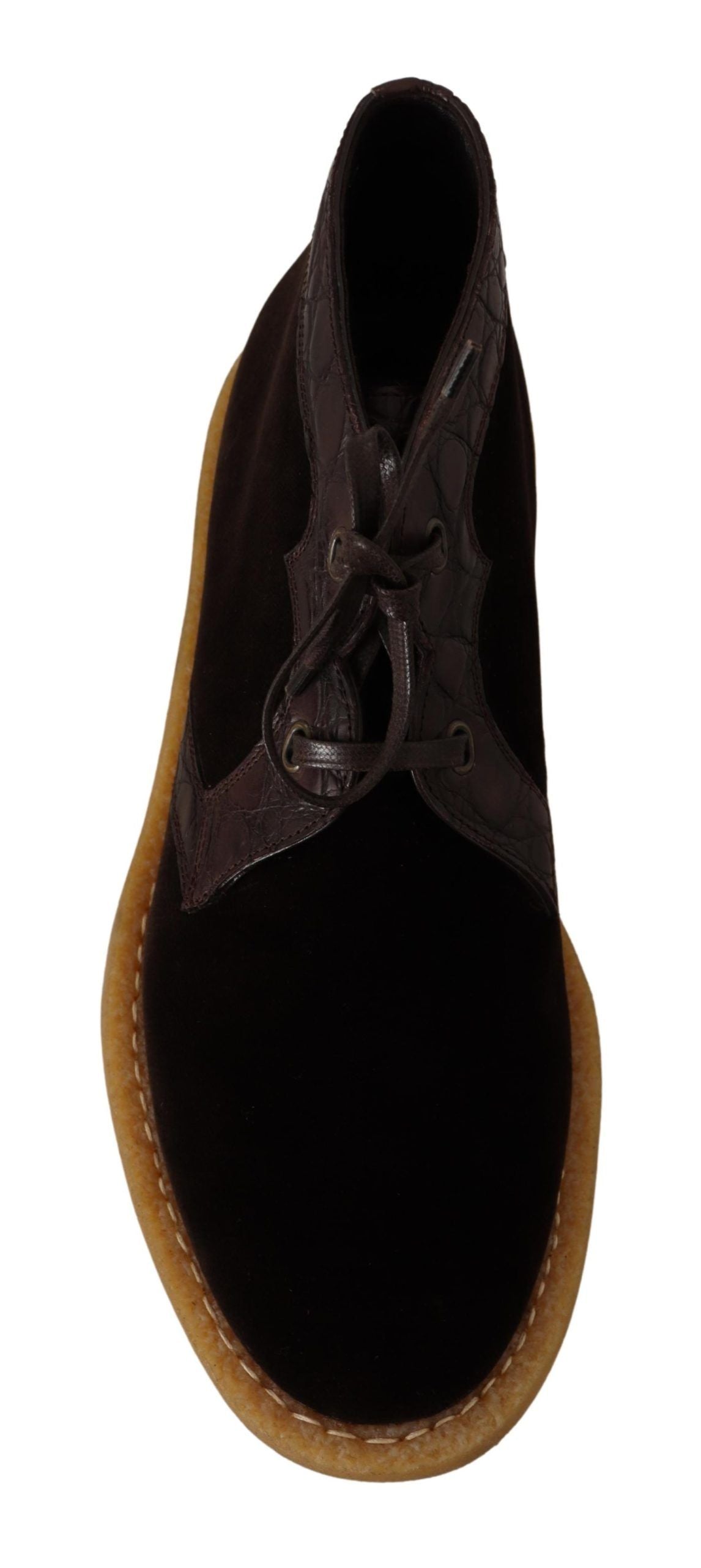 Dolce &amp; Gabbana Exotic Leather Caiman Ankle Boots in Brown