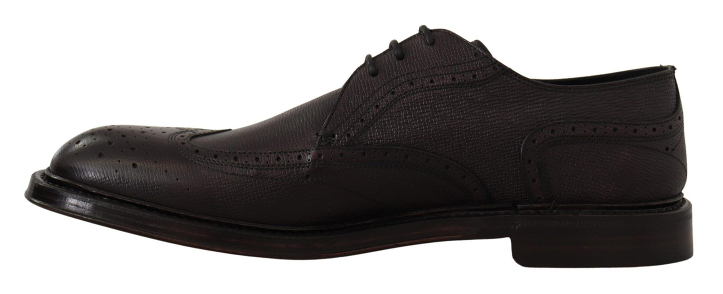 Dolce &amp; Gabbana Elegant purple Wingtip men's formal shoes