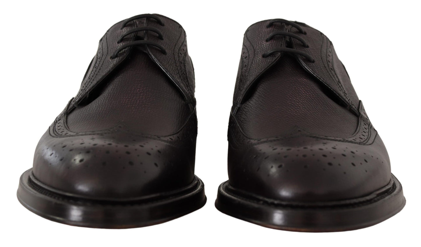 Dolce &amp; Gabbana Elegant purple Wingtip men's formal shoes