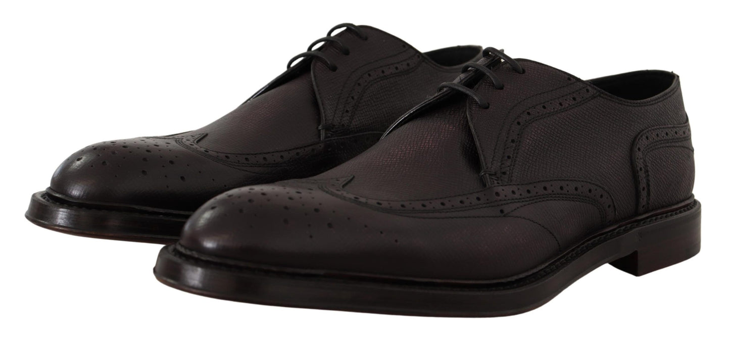 Dolce &amp; Gabbana Elegant purple Wingtip men's formal shoes