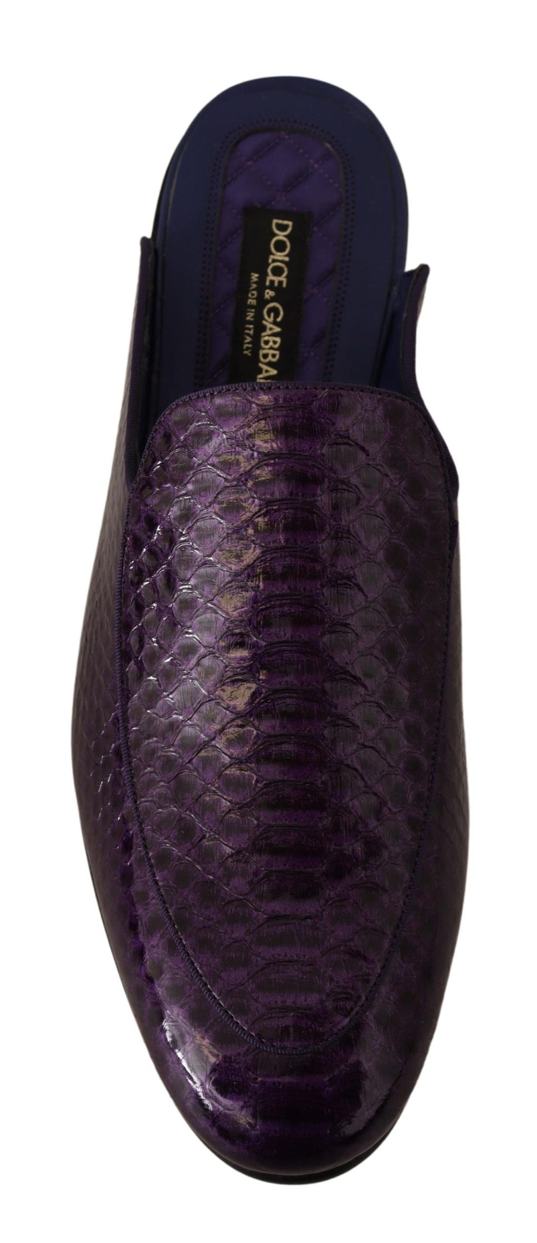 Dolce & Gabbana Lila Exotische Python Leder Pantoletten