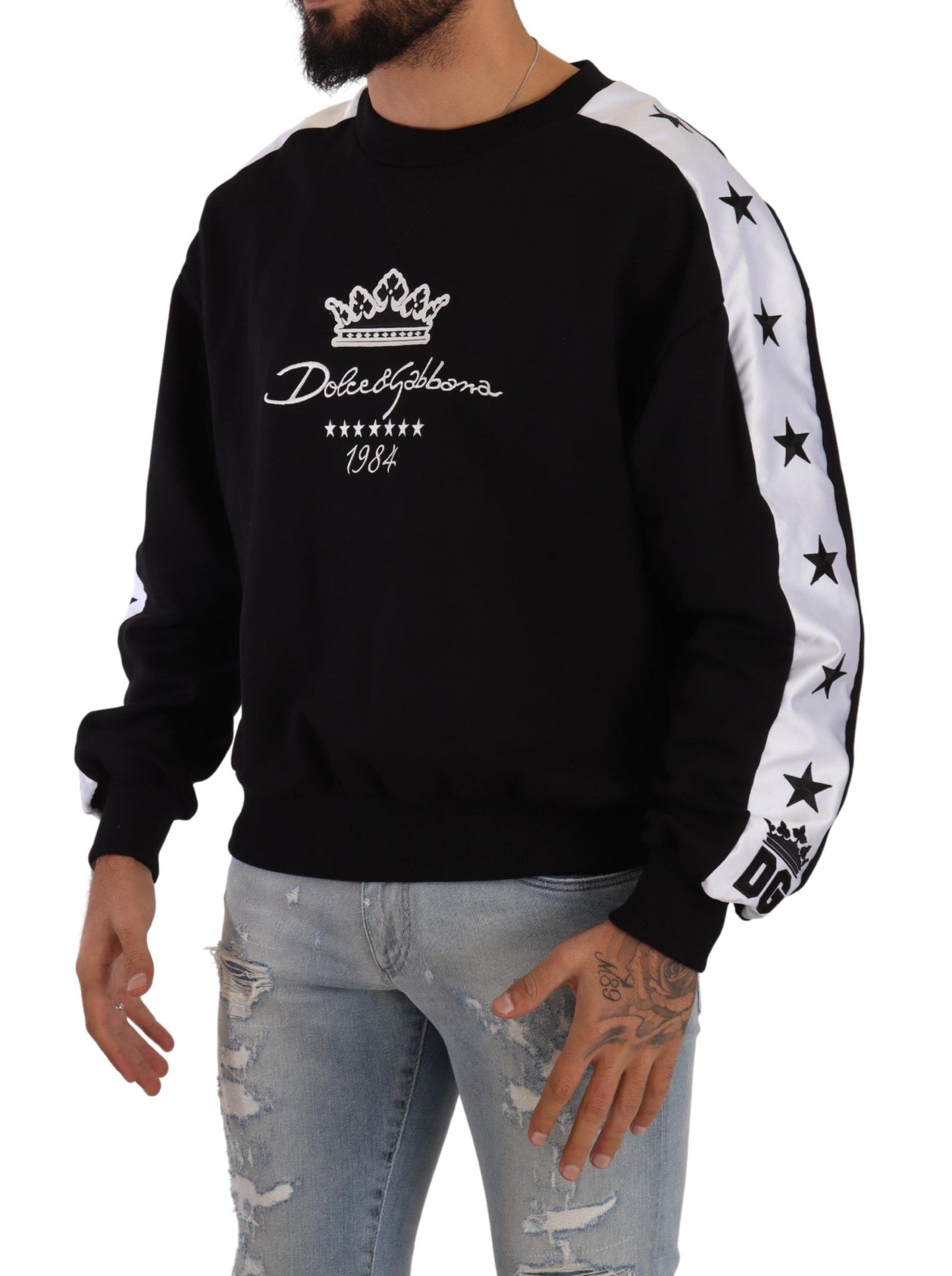 Dolce &amp; Gabbana Elegant Crown 1984 Crew Neck Sweater