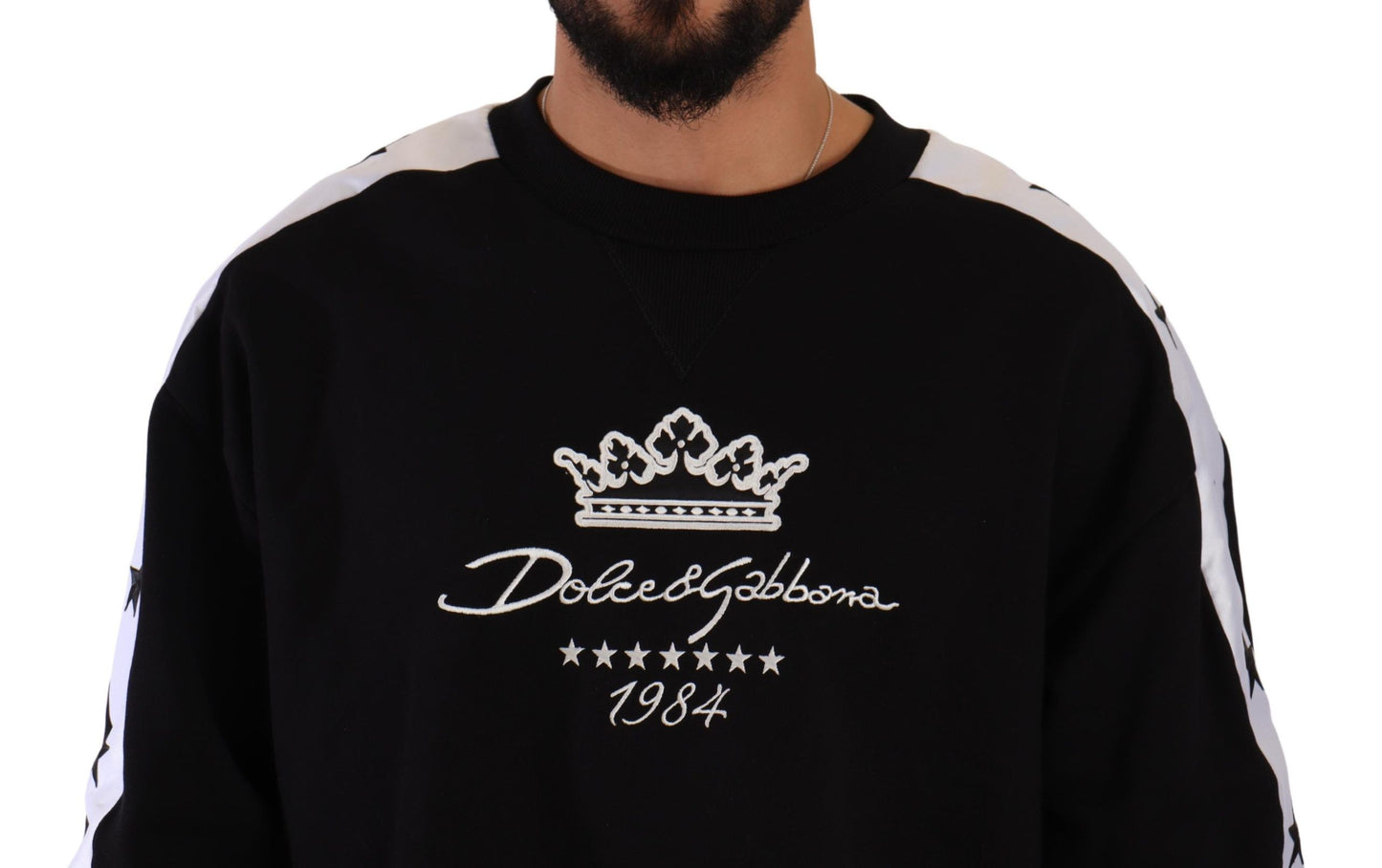 Dolce &amp; Gabbana Elegant Crown 1984 Crew Neck Sweater