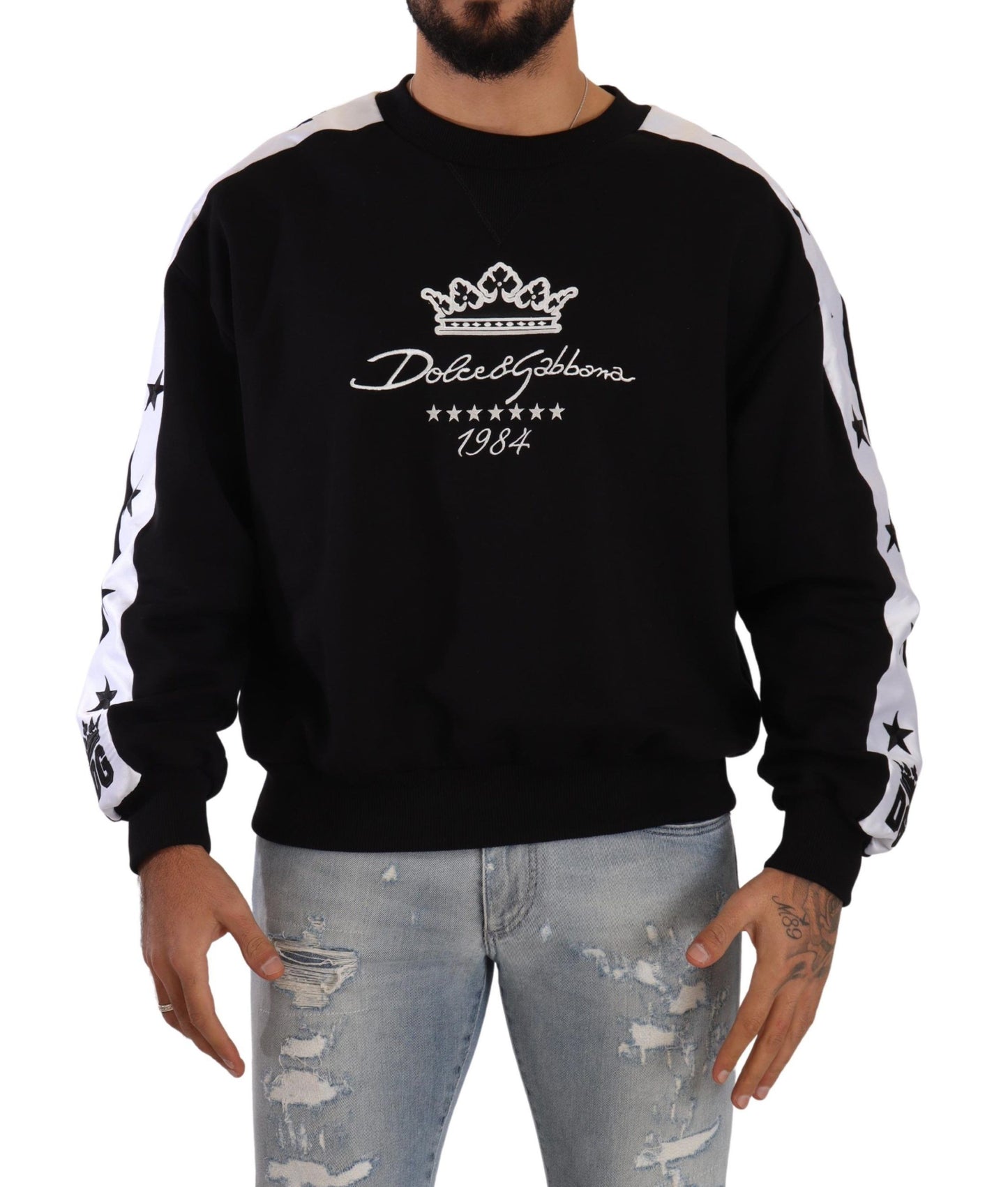 Dolce &amp; Gabbana Elegant Crown 1984 Crew Neck Sweater