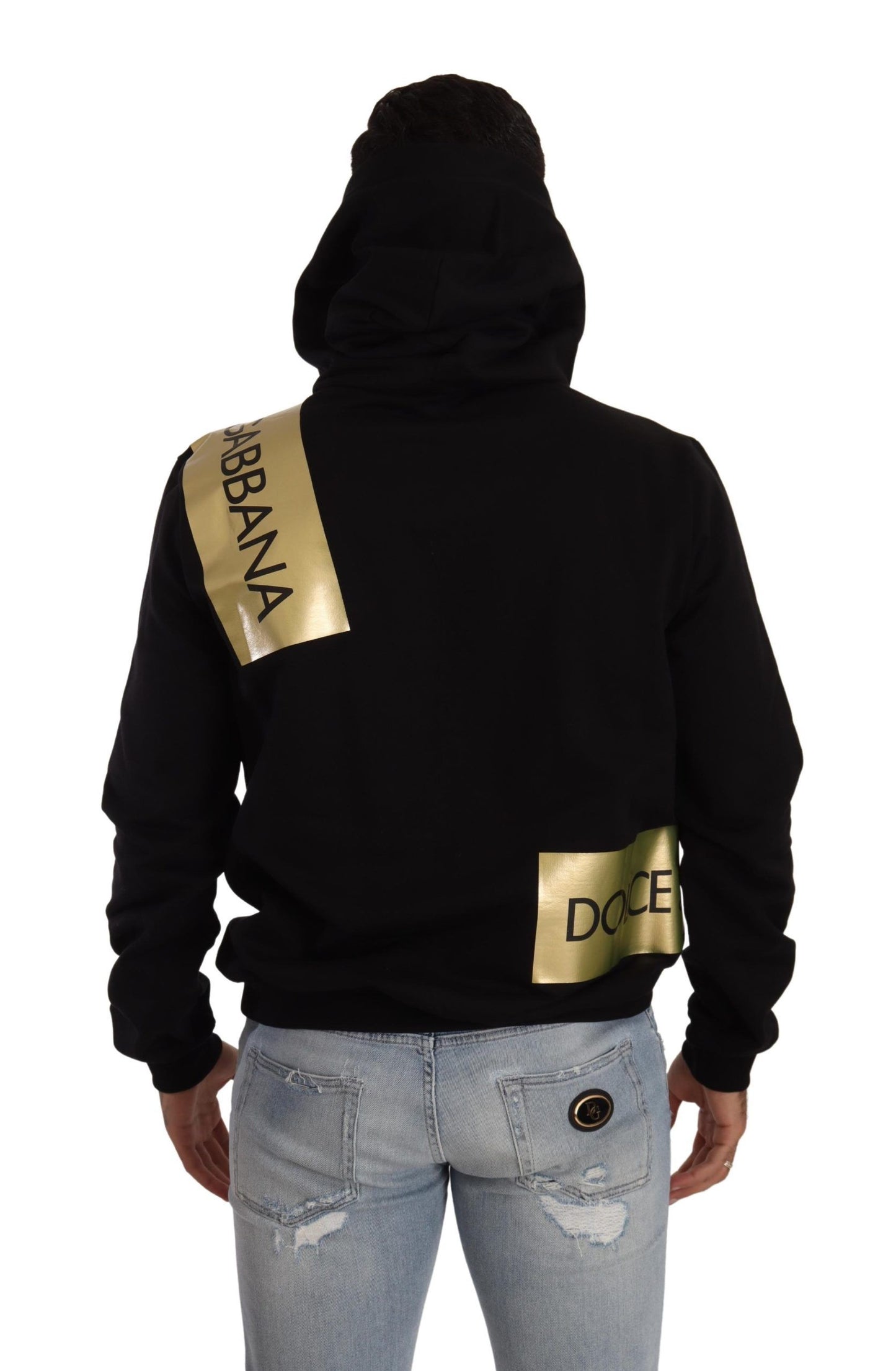 Dolce &amp; Gabbana Elevate your style with a black sweater with gold logo