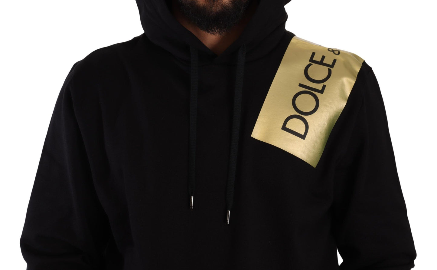 Dolce &amp; Gabbana Elevate your style with a black sweater with gold logo