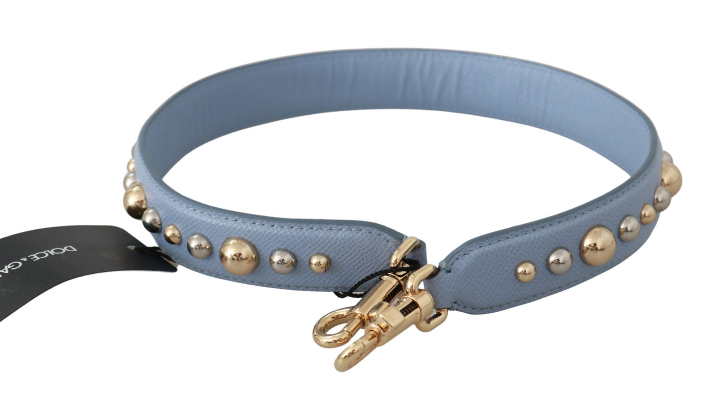 Dolce &amp; Gabbana Elegant blue leather shoulder strap