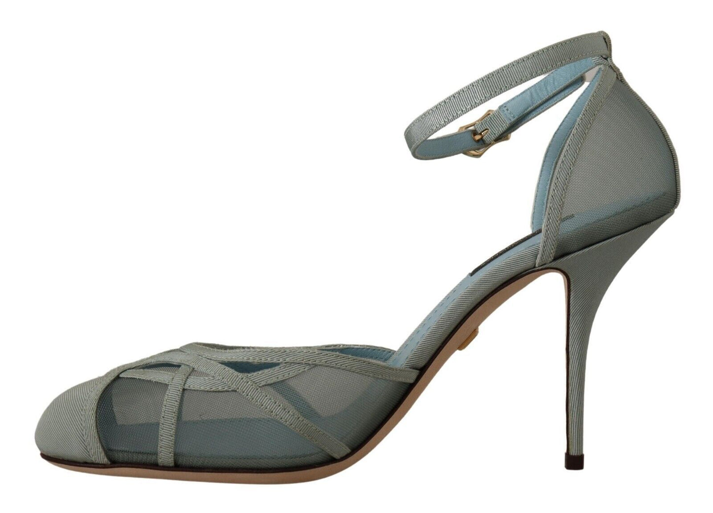 Dolce &amp; Gabbana Elegant Blue Mesh Ankle Strap Sandals