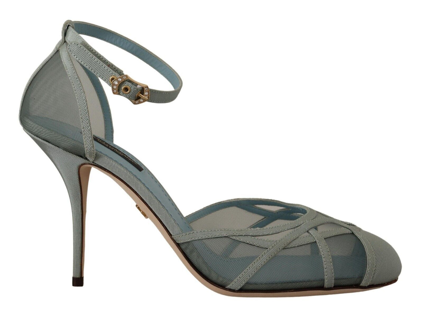 Dolce &amp; Gabbana Elegant Blue Mesh Ankle Strap Sandals