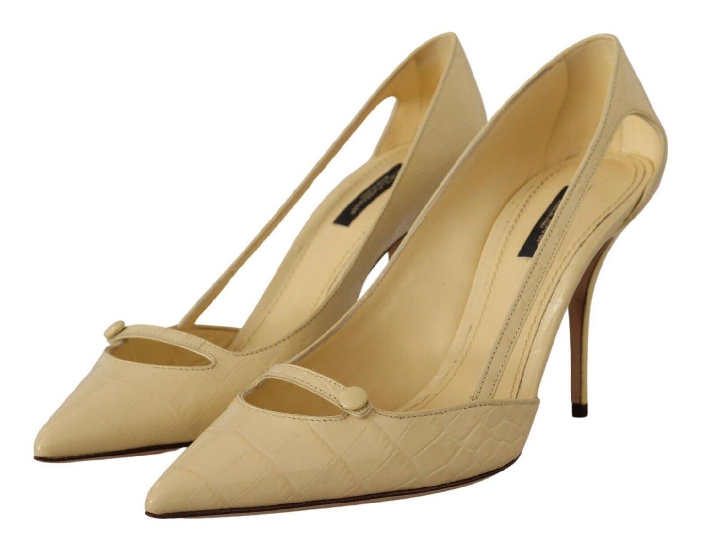 Dolce &amp; Gabbana Chic pointed leather pumps in Sunshine Yellow