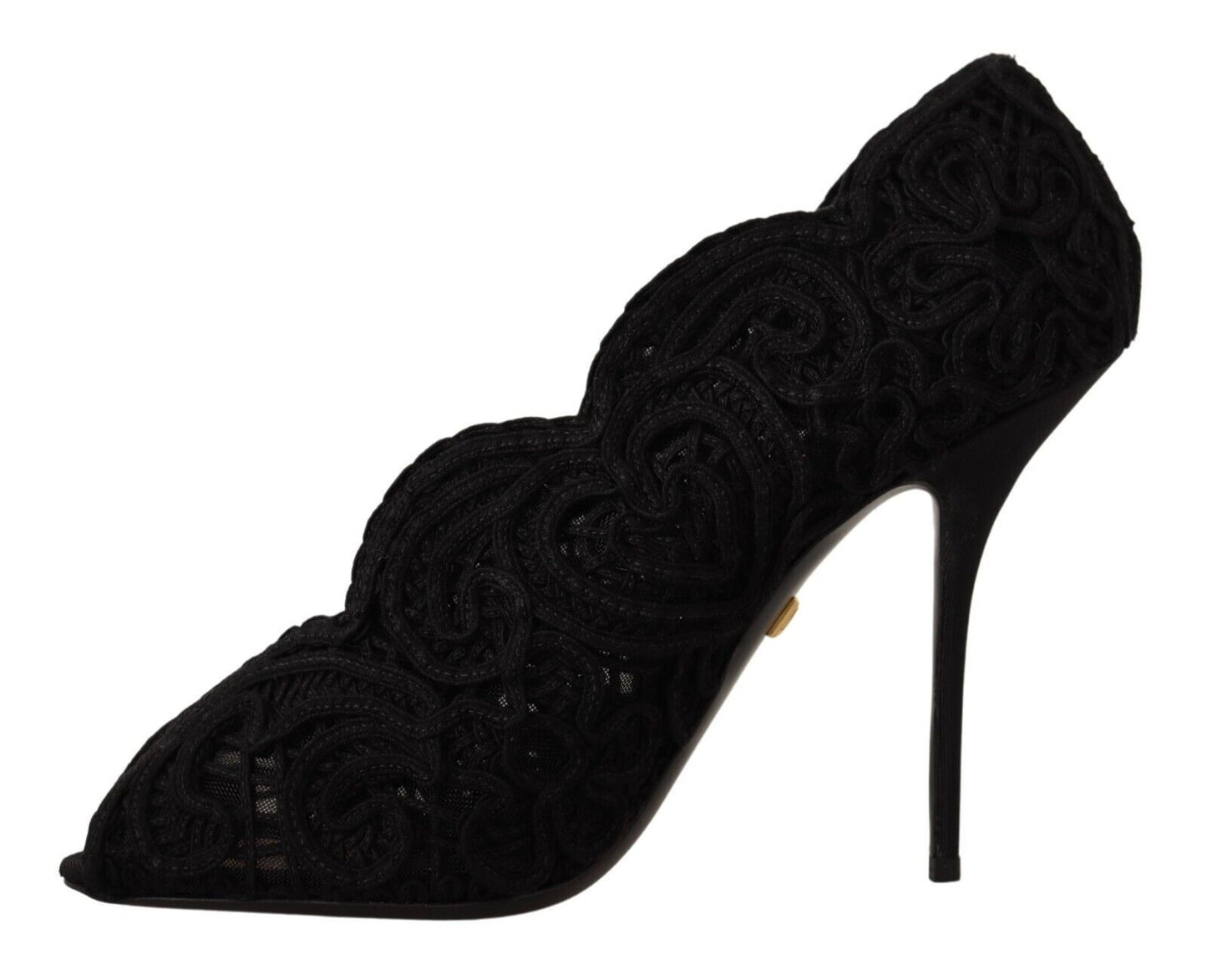 Dolce &amp; Gabbana Elegant Black Lace Stiletto Heels