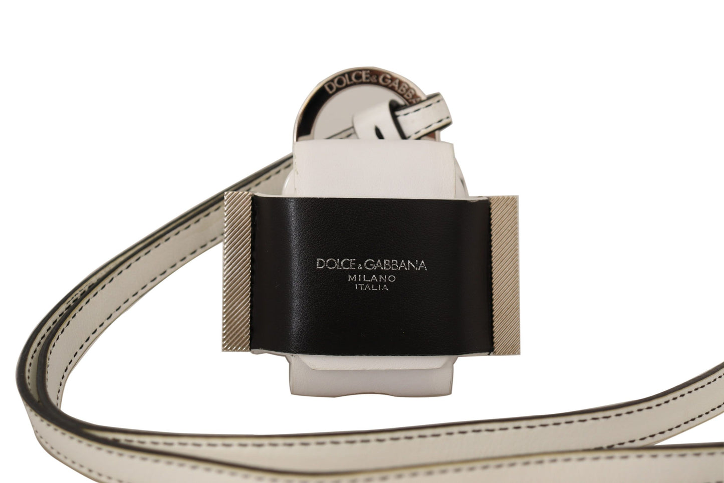 Dolce & Gabbana Schicke Leder-Airpods-Hülle in Monochrom