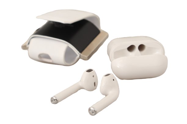 Dolce & Gabbana Schicke Leder-Airpods-Hülle in Monochrom