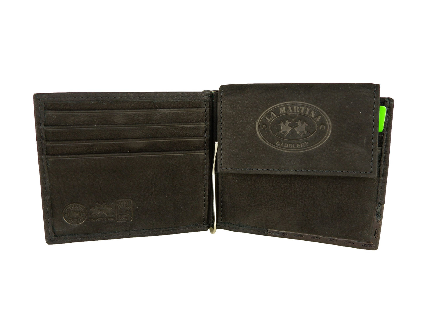 La Martina Elegant wallet made of black leather with logo detail