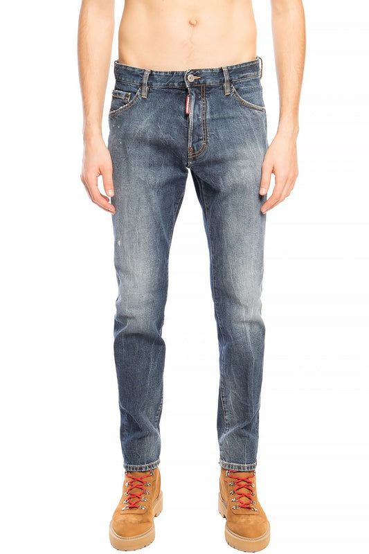 Dsquared² Marineblaue Cool Guy Jean Distressed Denim