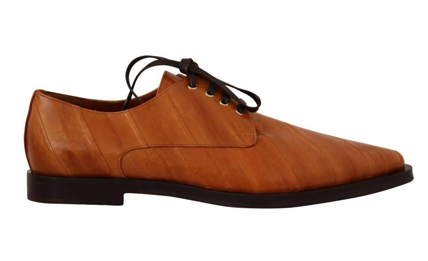 Dolce &amp; Gabbana Elegant eel leather lace-ups for formal flats