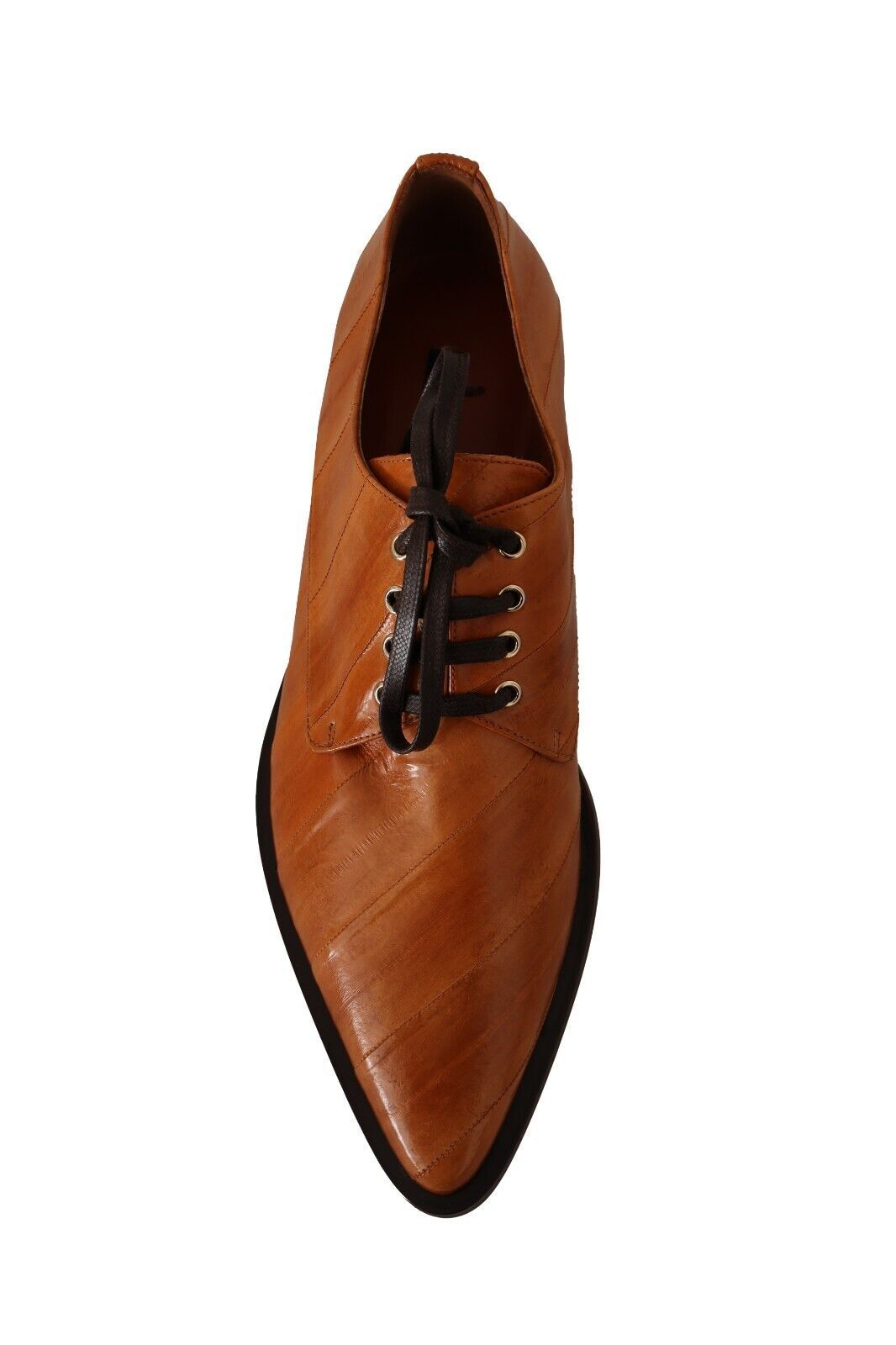 Dolce &amp; Gabbana Elegant eel leather lace-ups for formal flats