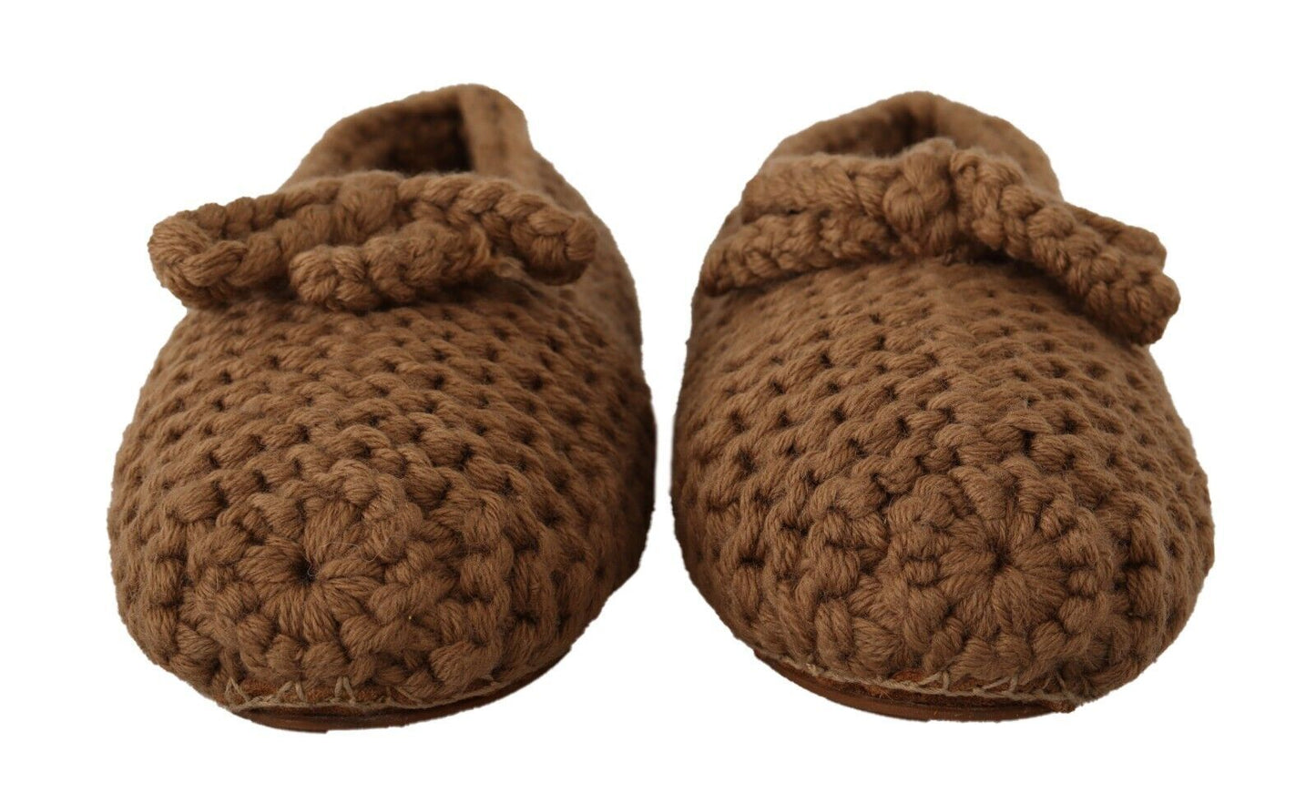 Dolce &amp; Gabbana Elegant ballerina flats made of wool knit in brown