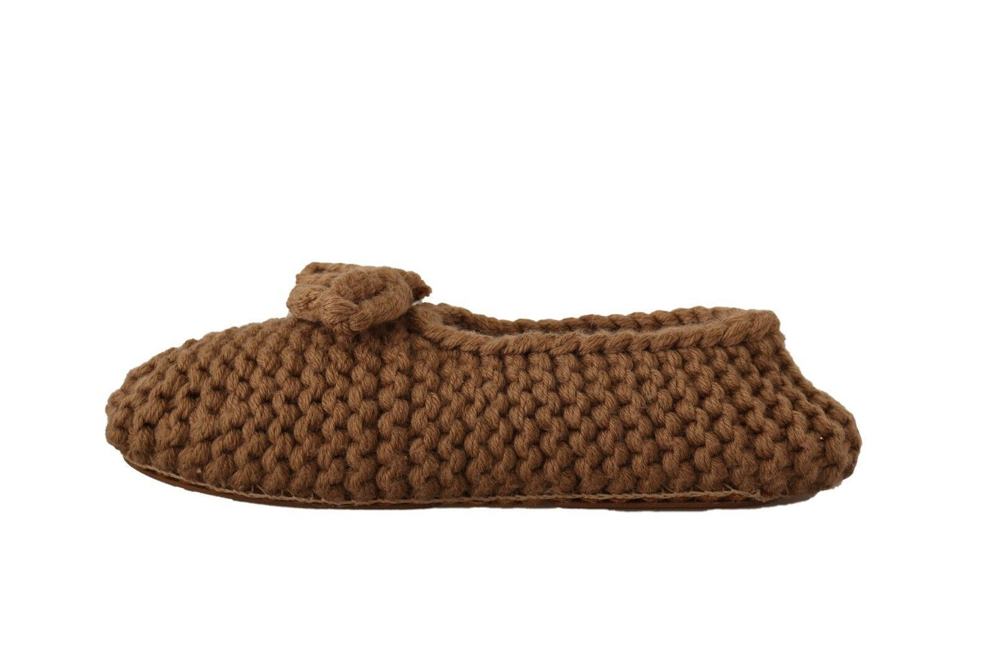 Dolce &amp; Gabbana Elegant ballerina flats made of wool knit in brown