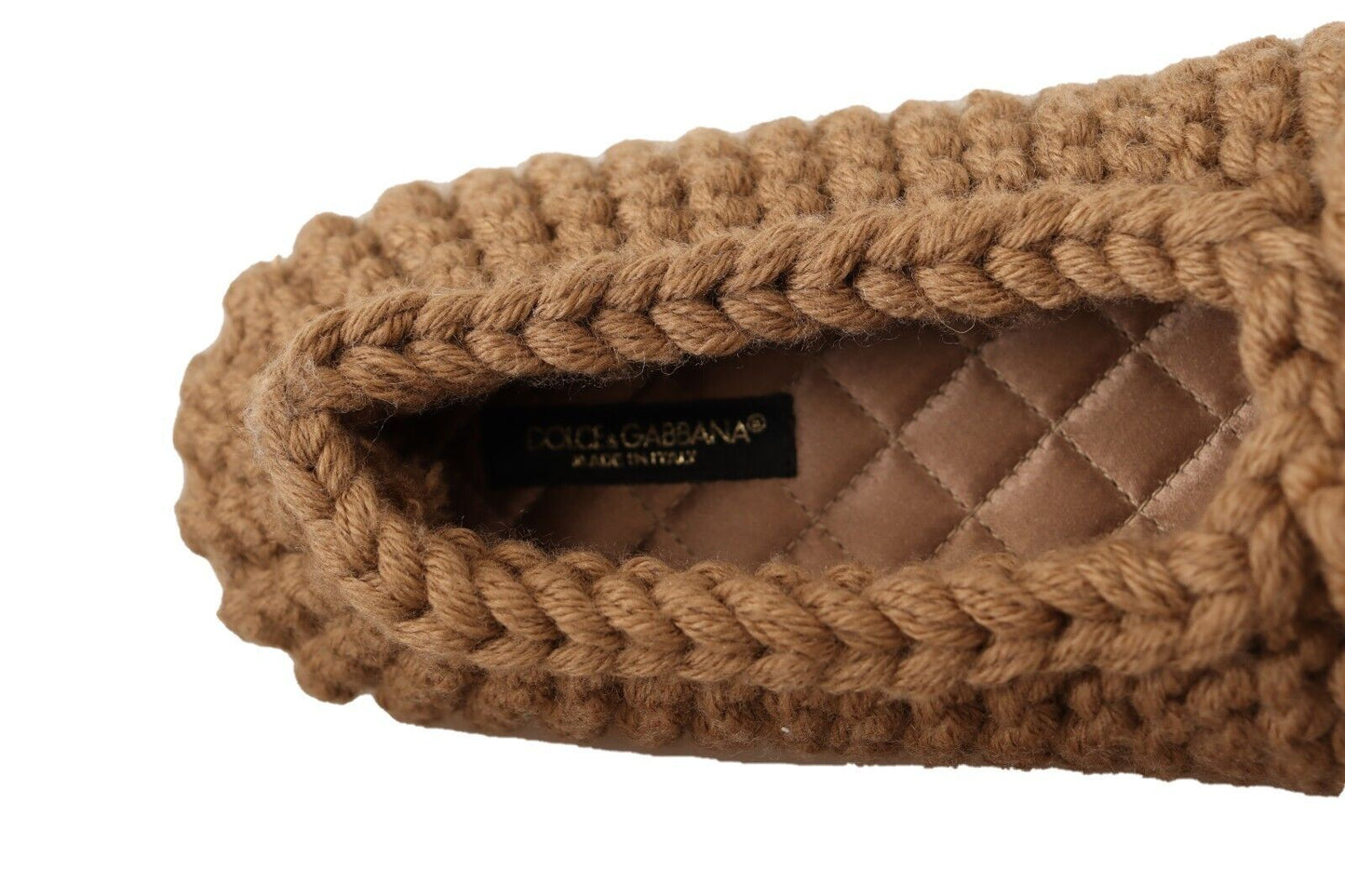 Dolce &amp; Gabbana Elegant ballerina flats made of wool knit in brown