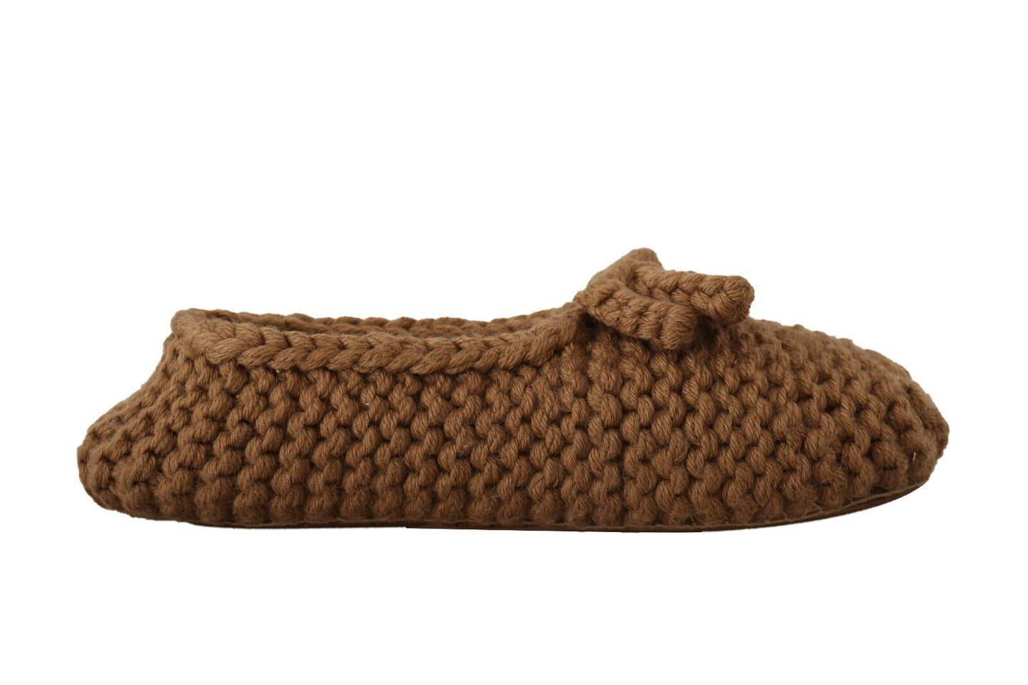 Dolce &amp; Gabbana Elegant ballerina flats made of wool knit in brown