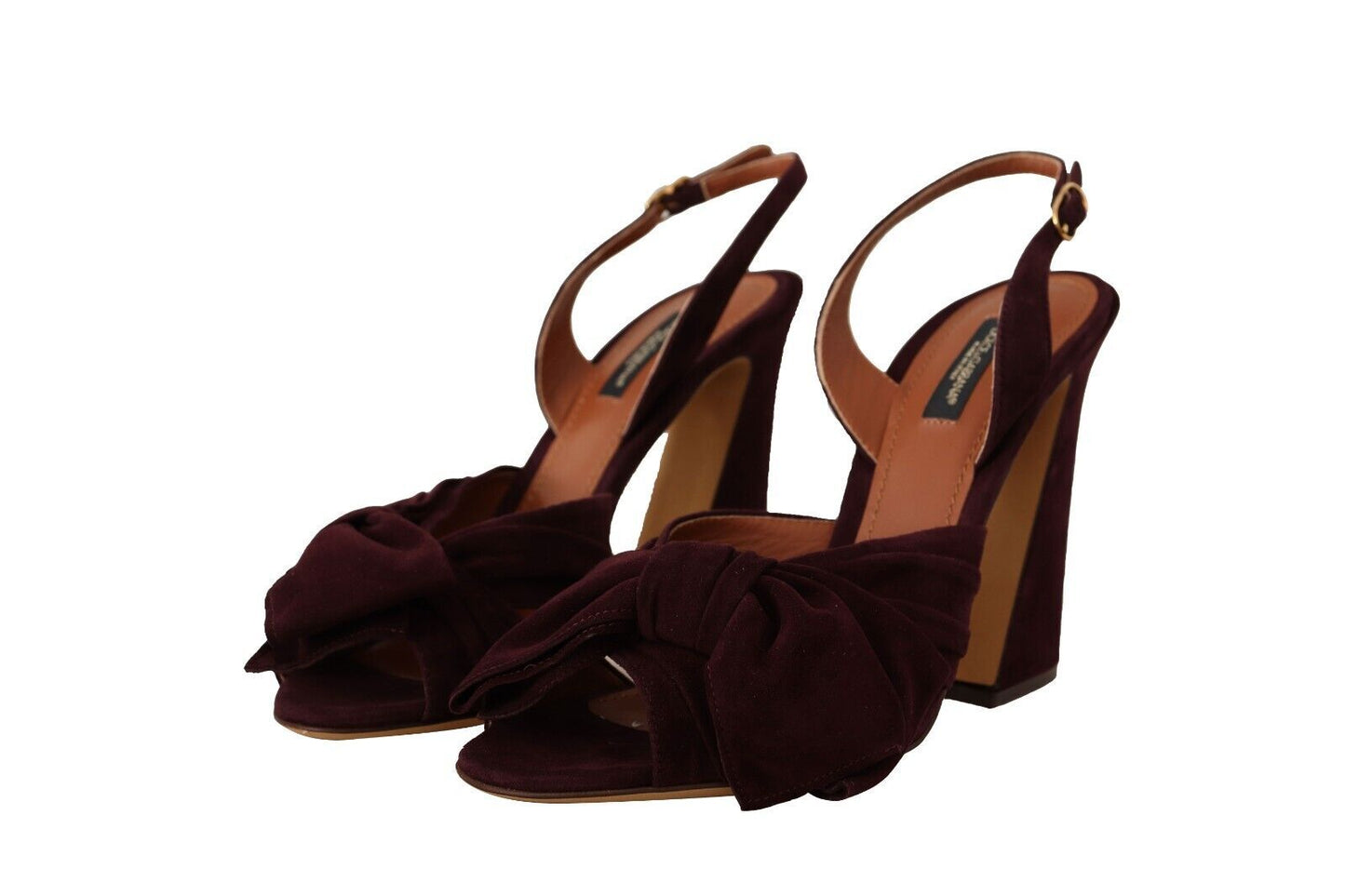 Dolce &amp; Gabbana Elegant Purple Suede Heels Sandals