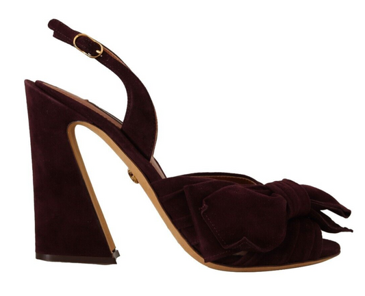 Dolce &amp; Gabbana Elegant Purple Suede Heels Sandals