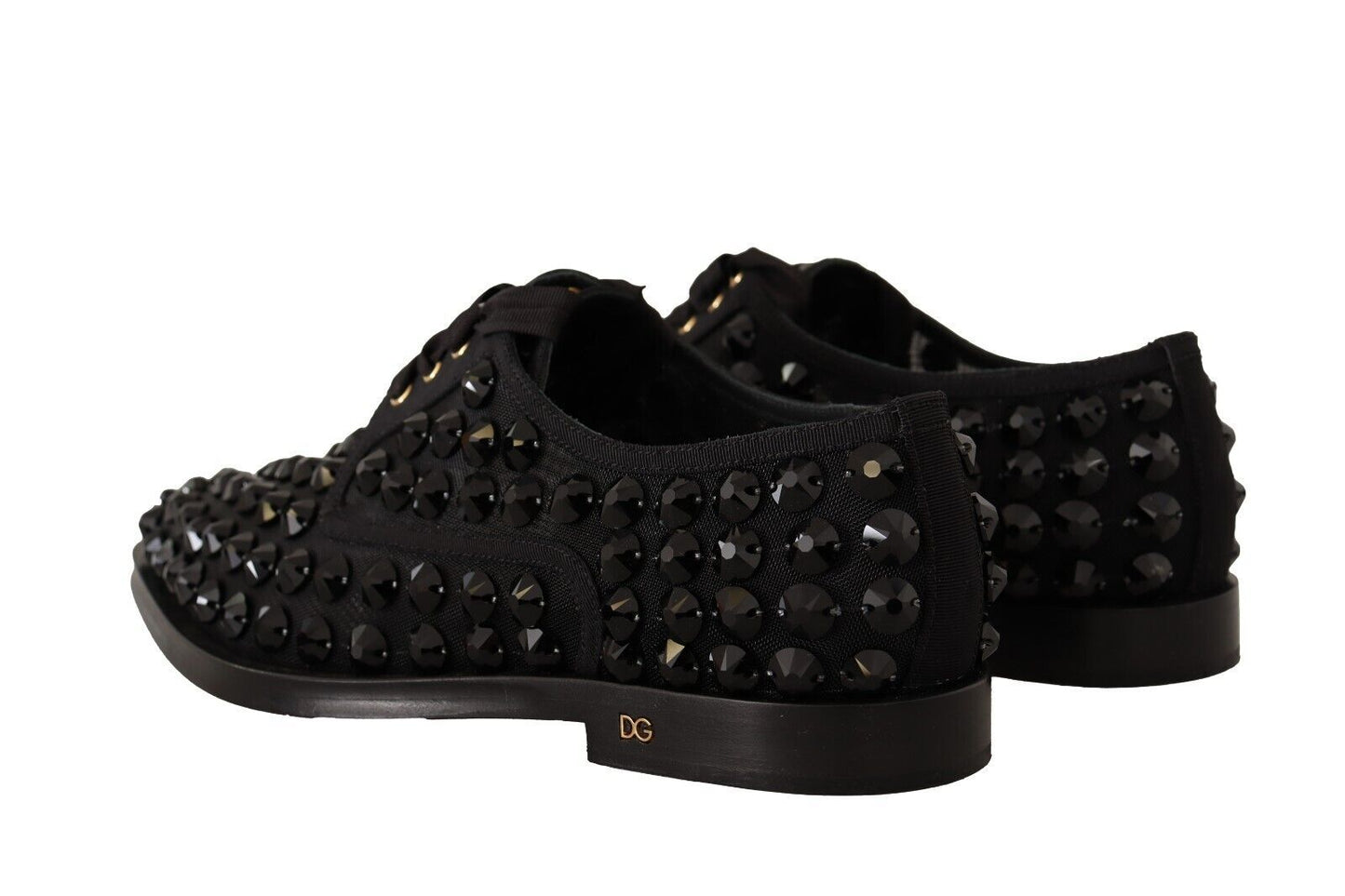 Dolce & Gabbana Elegante Gros Grain Lace-Up Jeweled Flats