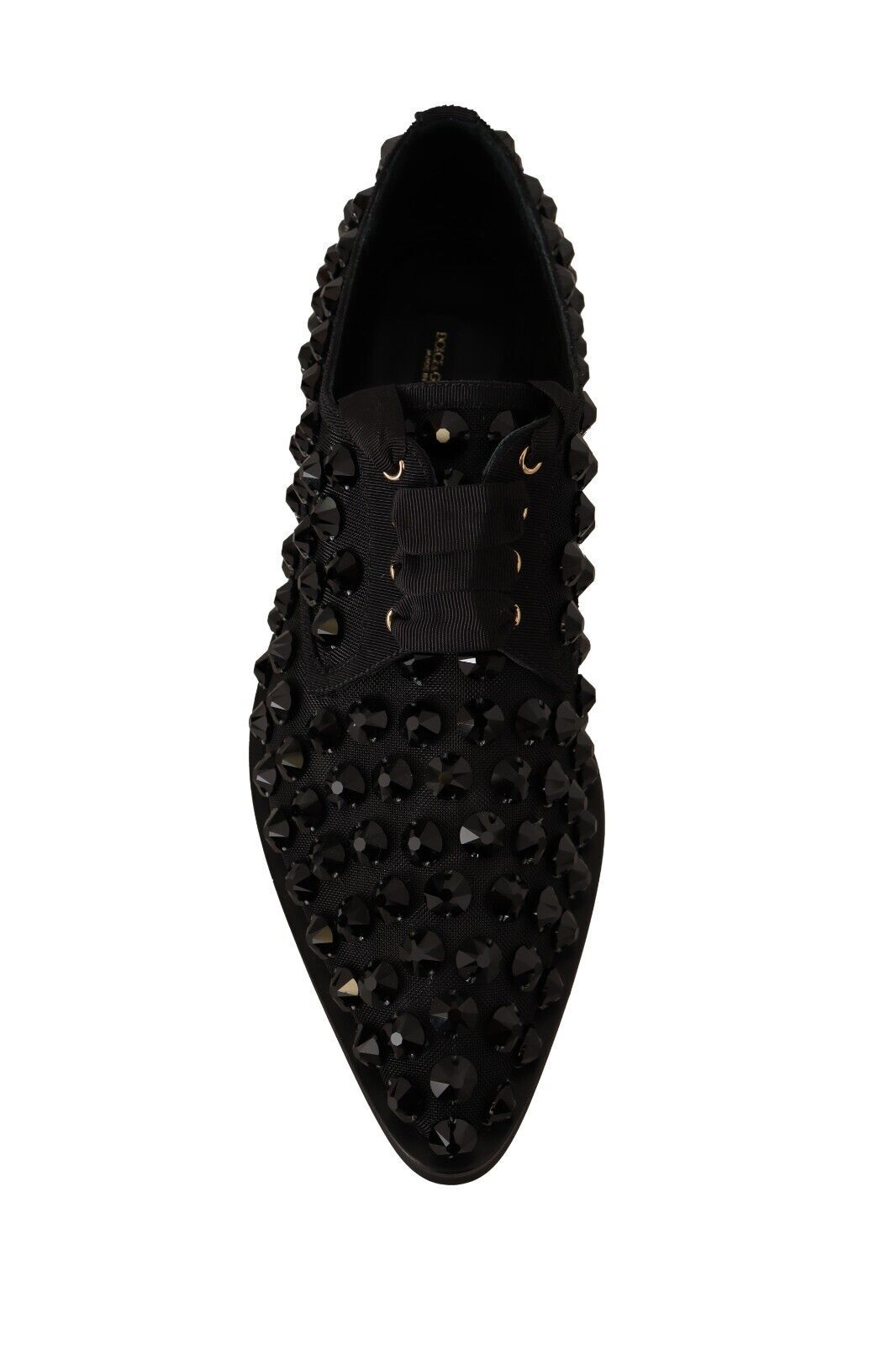 Dolce & Gabbana Elegante Gros Grain Lace-Up Jeweled Flats