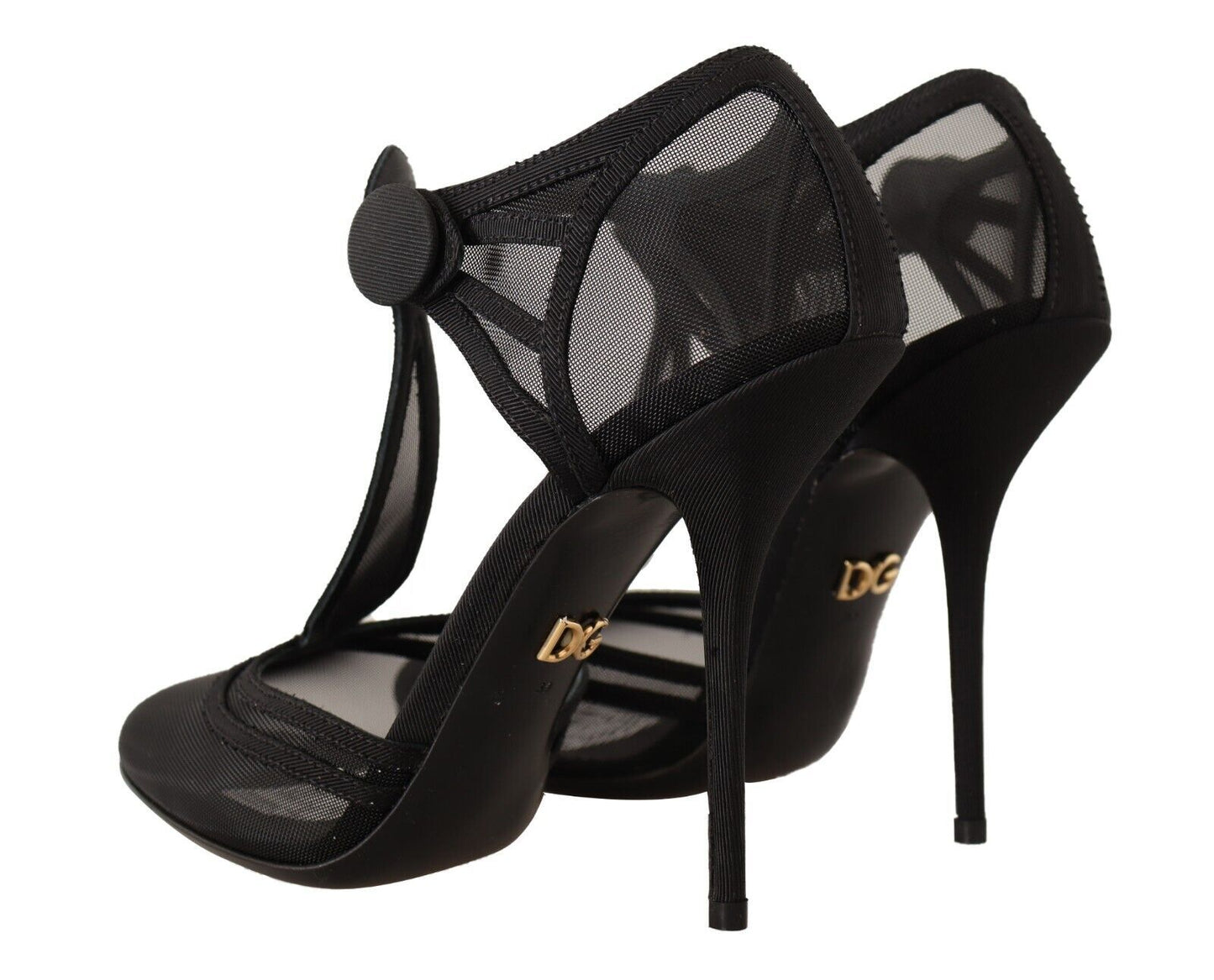 Dolce &amp; Gabbana Elegant Mesh T-Strap Stiletto Pumps