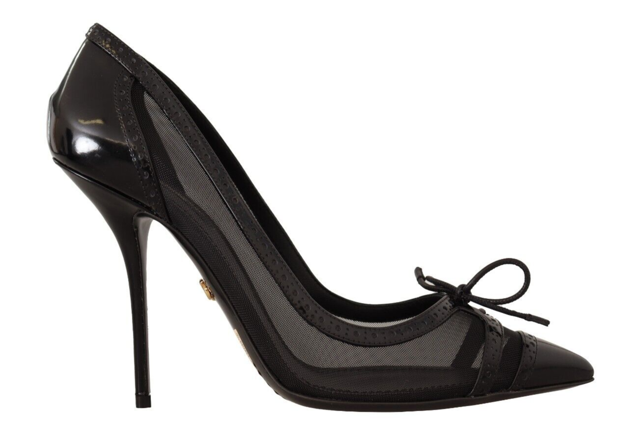 Dolce &amp; Gabbana Elegant Black Mesh Stiletto Pumps