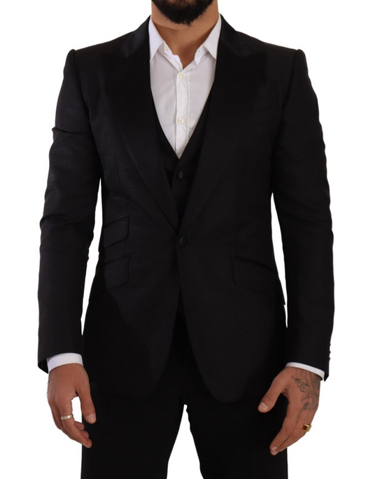 Dolce &amp; Gabbana Sicilia Slim Fit Black Suit Ensemble