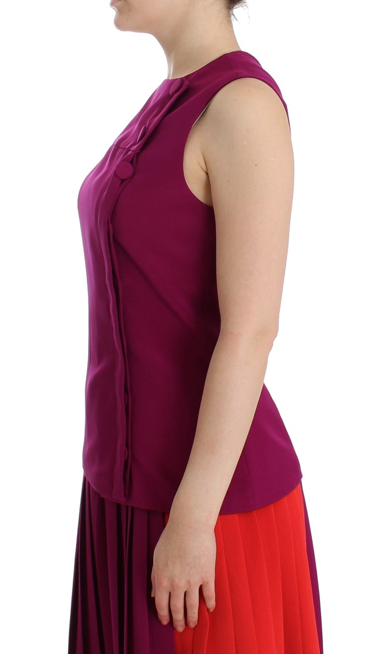 Barbara Casasola Stunning sleeveless silk blouse in purple