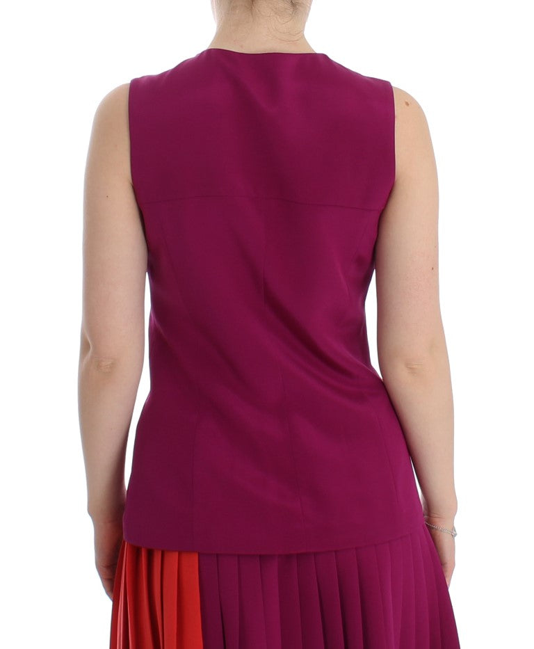 Barbara Casasola Stunning sleeveless silk blouse in purple