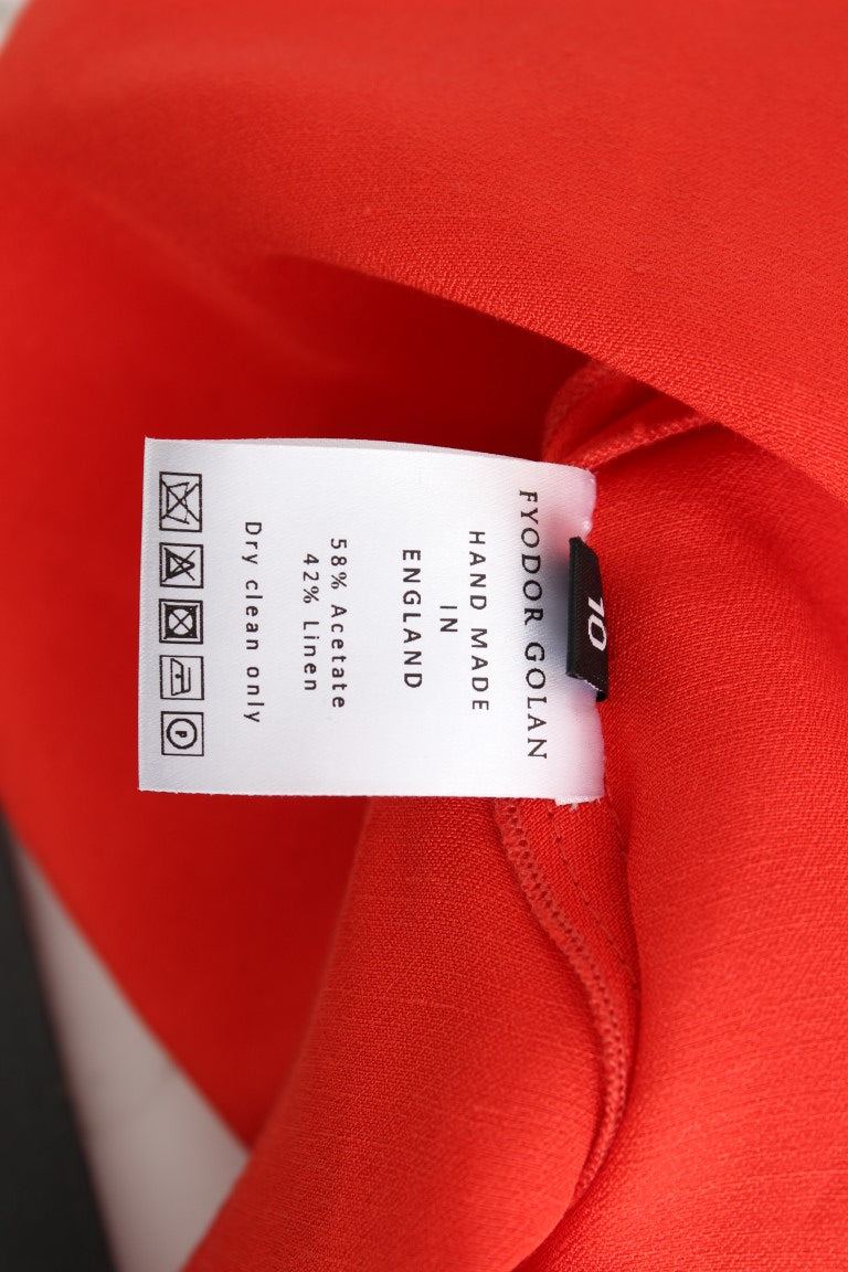 Fyodor Golan Bright red linen-blend dress by Artisan