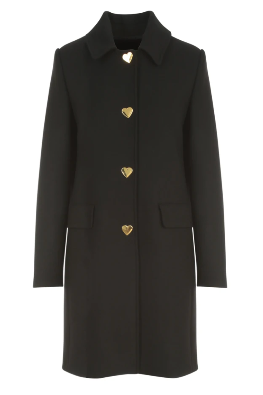 Love Moschino Black Wool Coat for Women