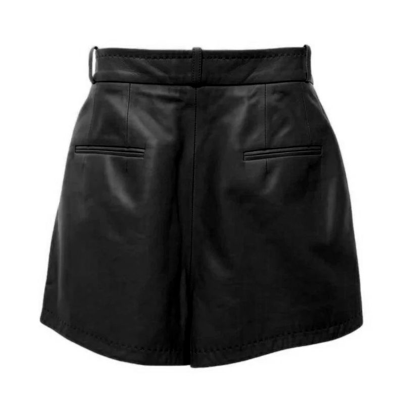 Dolce & Gabbana Schwarzes Lammfell Damen Shorts