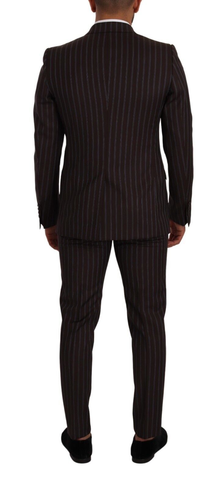 Dolce &amp; Gabbana Elegant Maroon Striped Slim Fit Suit