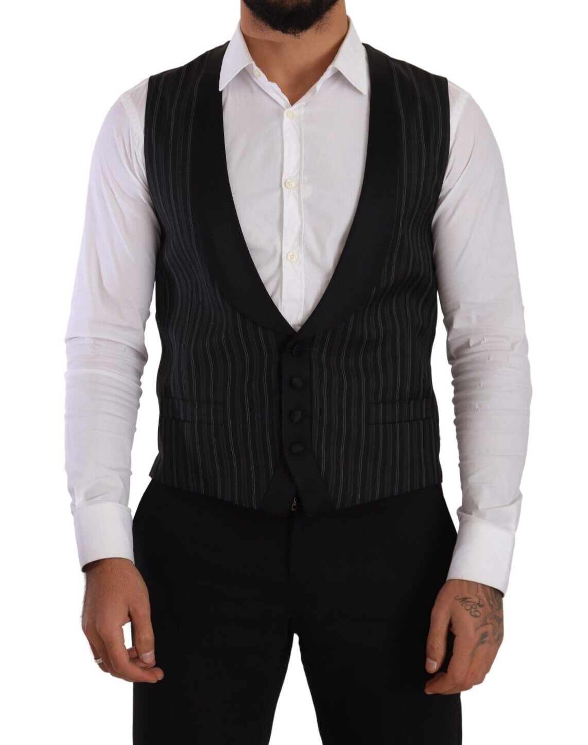 Dolce &amp; Gabbana Elegant striped vest for formal occasions