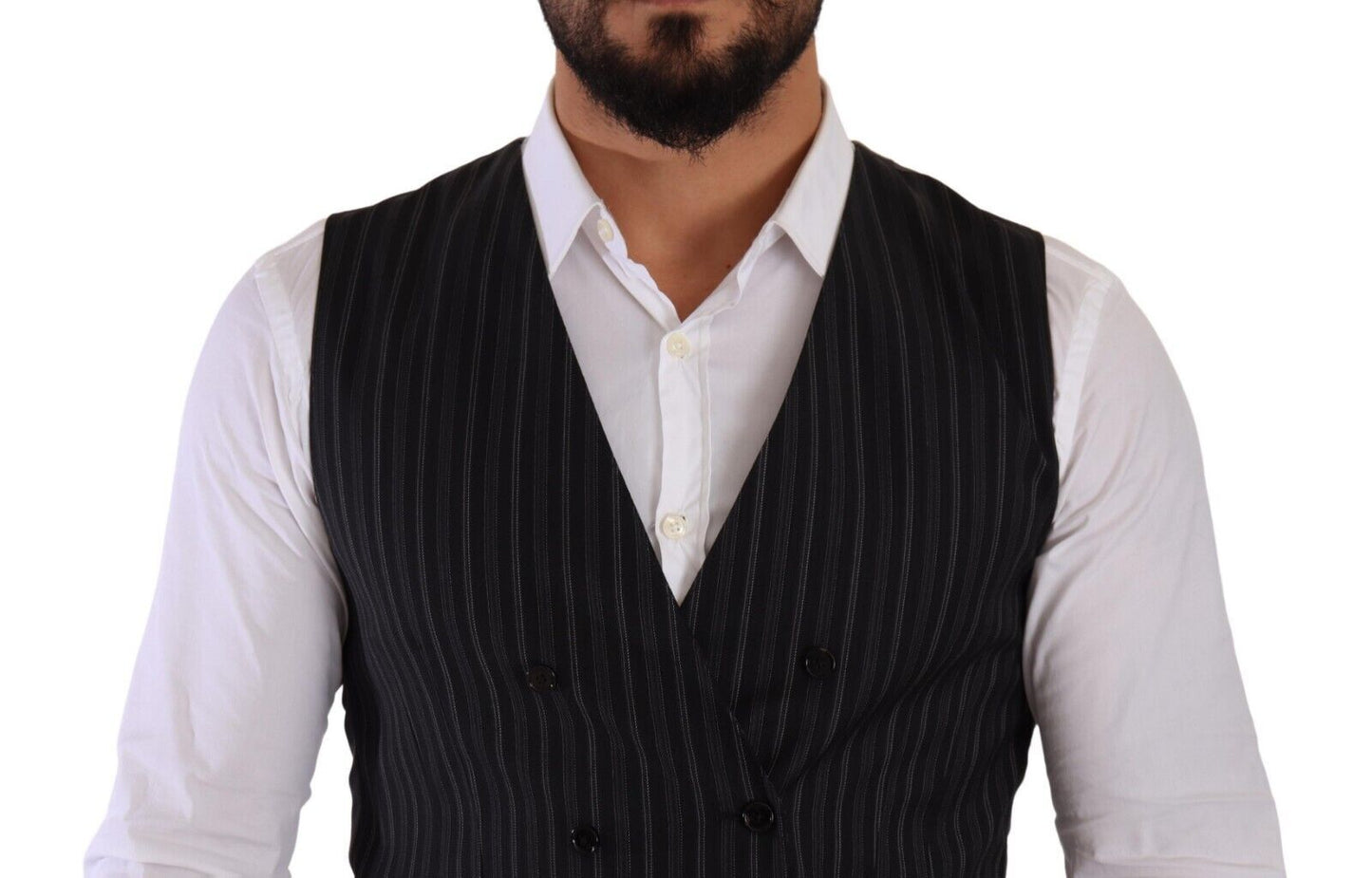 Dolce &amp; Gabbana Elegant striped double-breasted dress vest