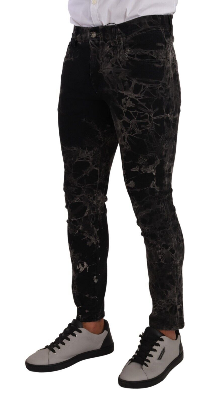 Dolce & Gabbana Gemusterte Slim Fit Skinny Jeans