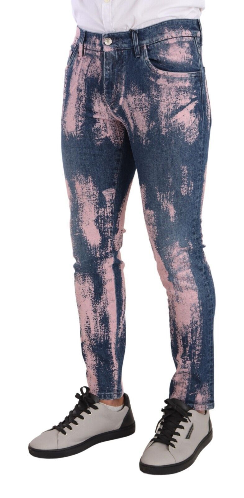 Dolce &amp; Gabbana Elegant skinny slim fit denim jeans in tie dye