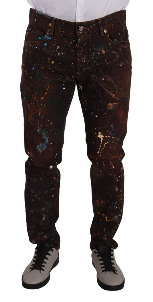 Dolce &amp; Gabbana Elegant multi-colored painted denim jeans