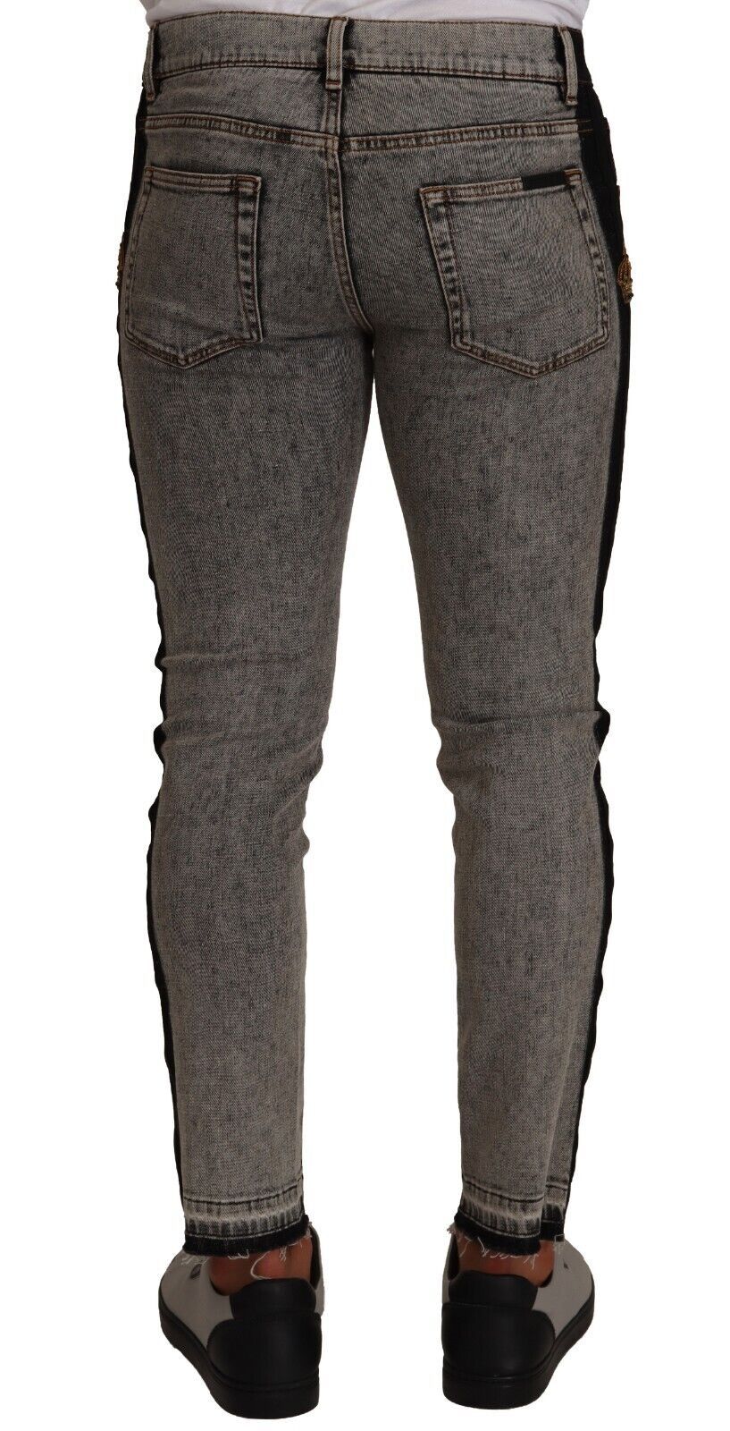 Dolce &amp; Gabbana Chic Embellished Crown Skinny Jeans