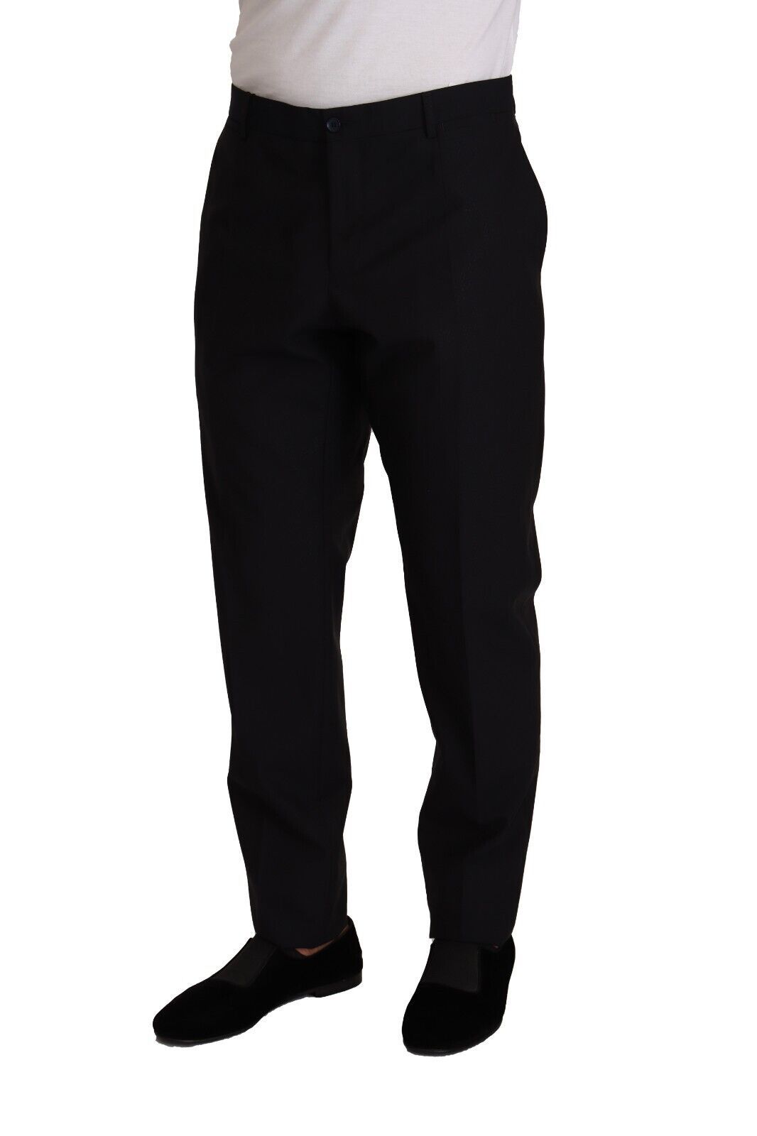 Dolce &amp; Gabbana Elegant dark blue tuxedo trousers made of wool and silk