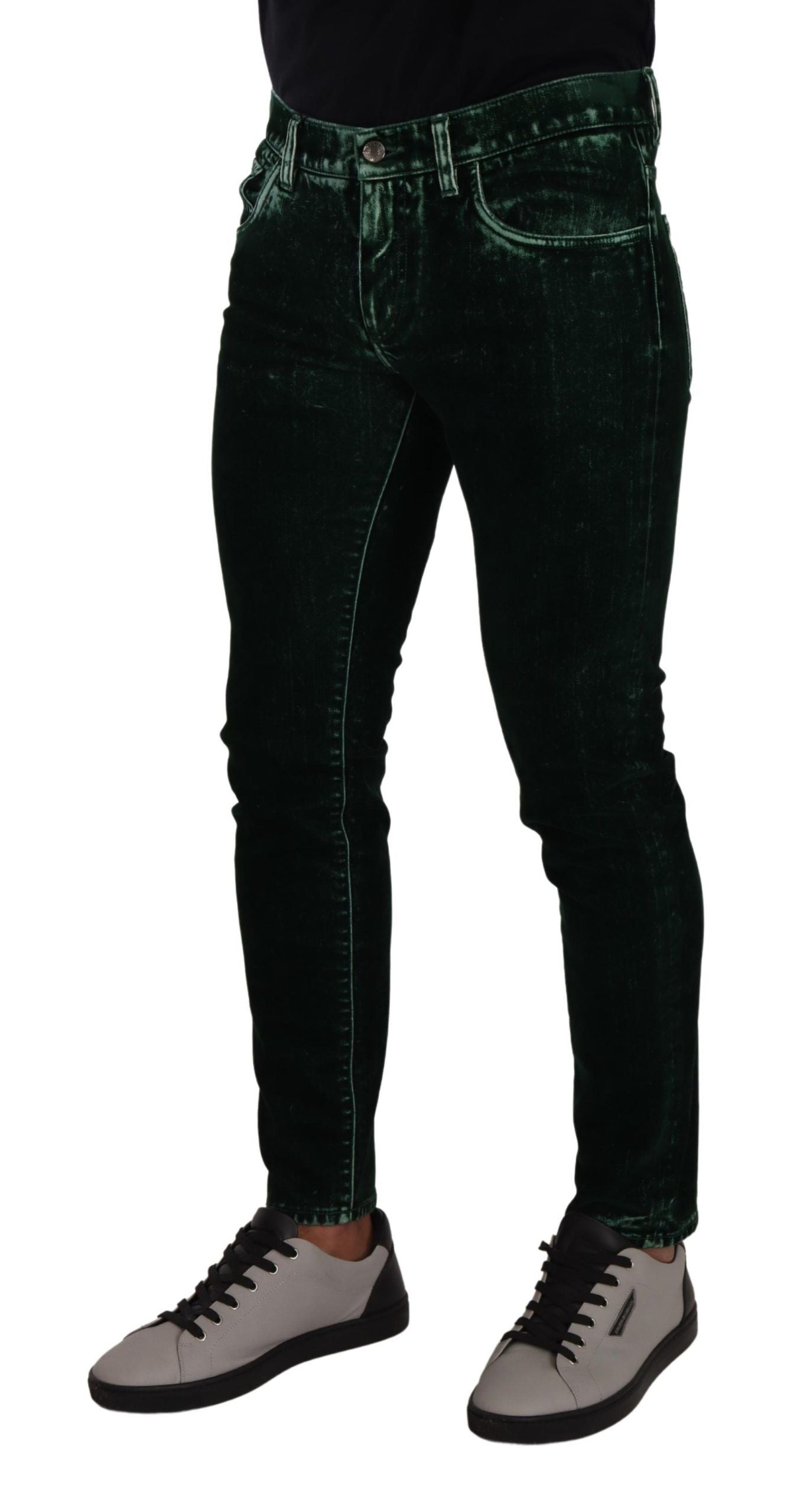 Dolce & Gabbana Glatte Skinny Denim Jeans aus Baumwollmischung