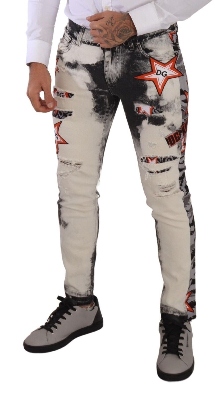 Dolce & Gabbana Schicke Slim Fit Denim-Jeans mit Sternenmotiv