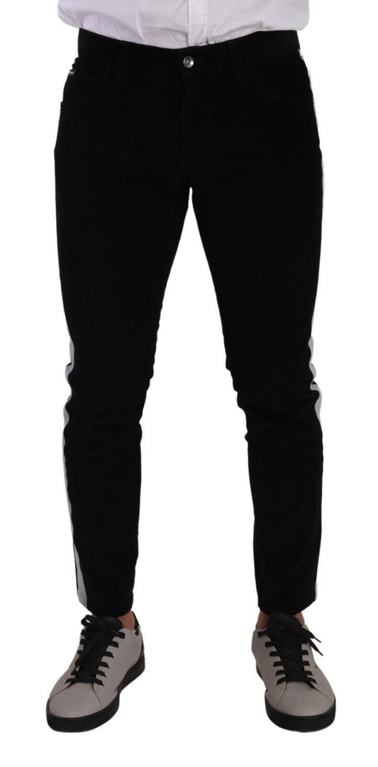 Dolce &amp; Gabbana Elegant black slim-fit jeans made of cotton