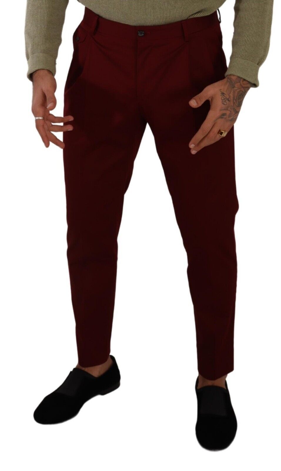 Dolce &amp; Gabbana Elegant dark red chinos for men