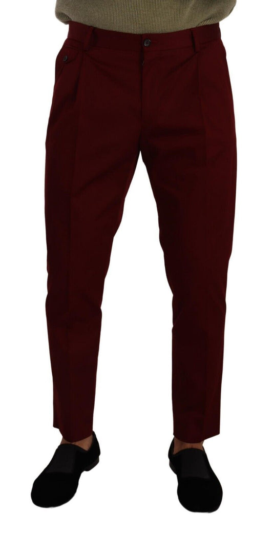 Dolce &amp; Gabbana Elegant dark red chinos for men